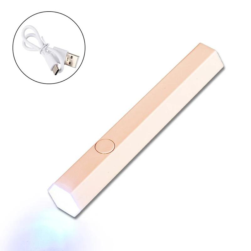 Handheld Quick-drying LED UV Lamp Mini USB Nail Lamp For Drying Nail Polish Gel Portable Nail Dryer Salon Tool Battery Model