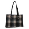 Korean Version of Fashionable Retro Woolen Handbag Bag Women's Trend Personalized Texture Plaid Contrasting Color Single Shoulder Messenger Bag Bucket