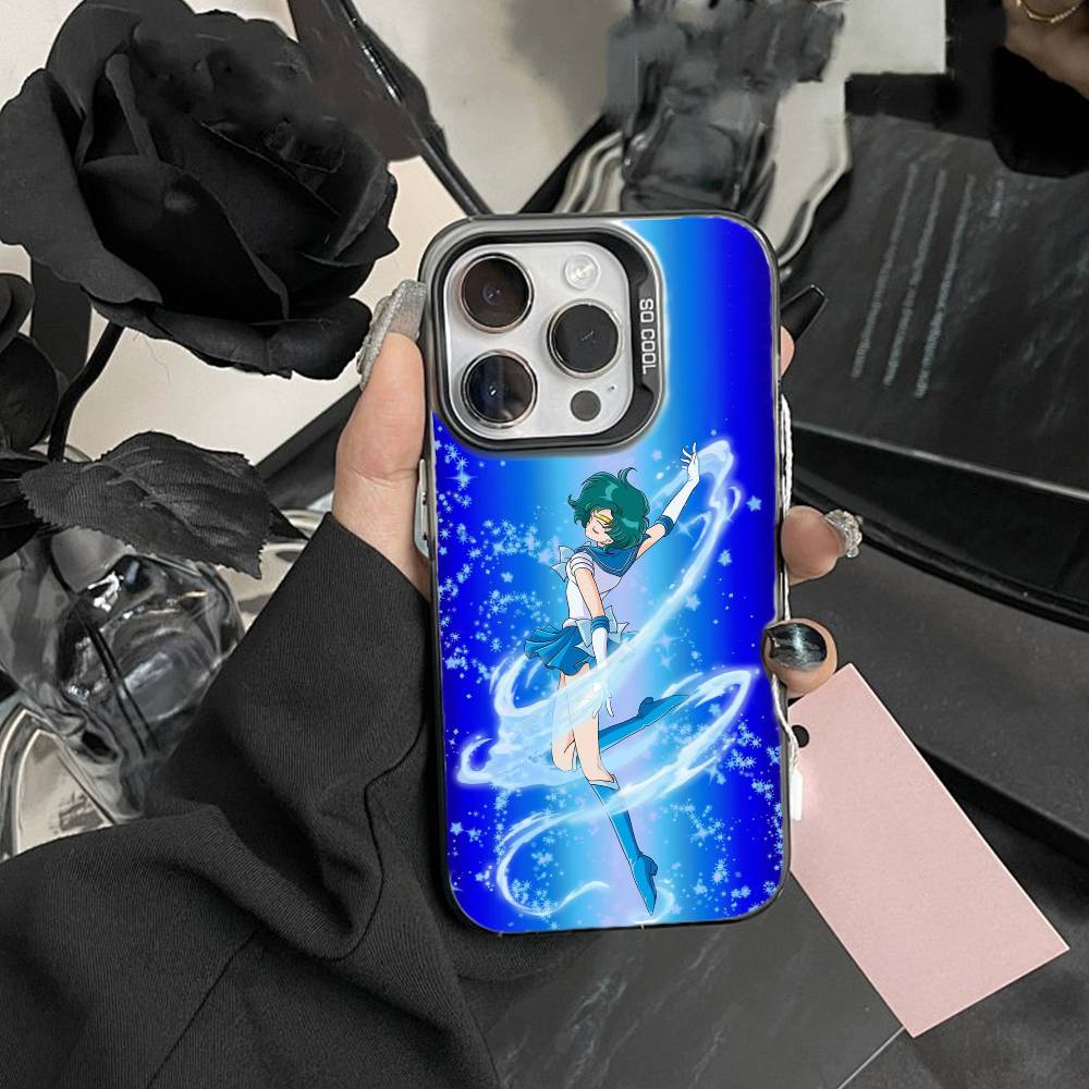 Cartoon Sailor M-Moon Phone Case For IPhone 16 17 15 14 12 13 Pro Max Black Color Shockproof Cover