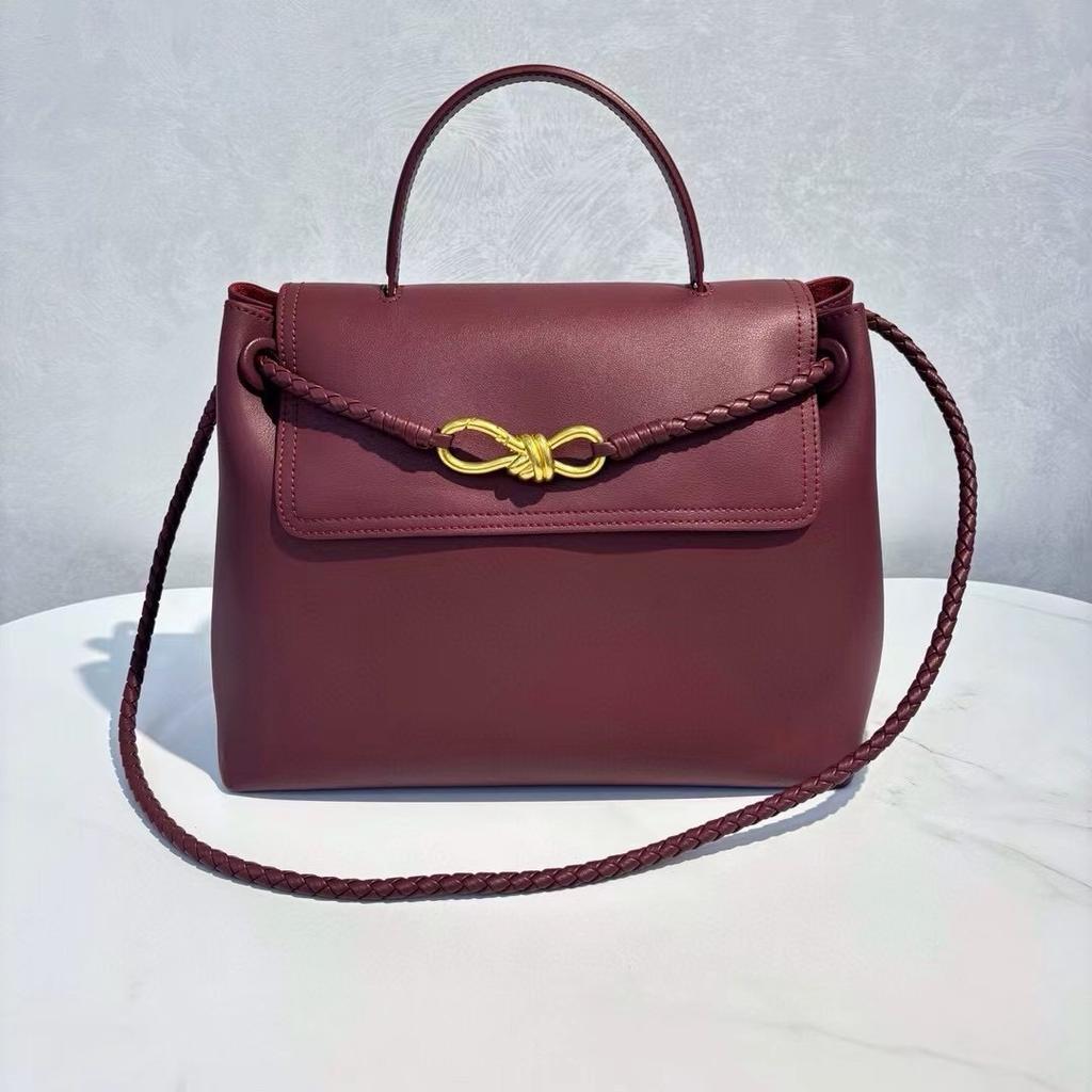 Cross-border explosion Andiamo leather handbag 2025 new old money style high-end women's cowhide tote bag