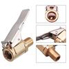 2 Stück Messing Reifenluft-Spannfutter Verriegelbares Pneumatik-Spannfutter mit Silikondichtung Schnellkupplung Reifenventilklemme für Auto-Luftpumpe Tragbarer Auslaufsicherer Adapter