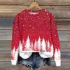 Women's Christmas Printed Casual Fashion Long Sleeve Round Neck Pullover Top