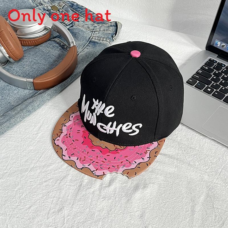 

Munchies Embroidered Cartoon Snack Baseball Cap With Breathable Sunshade For Summer Casual Wear роза розовый
