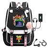 Toy Story 5 Printed Canvas Backpack With Breathable Design For Middle School Students And Travel