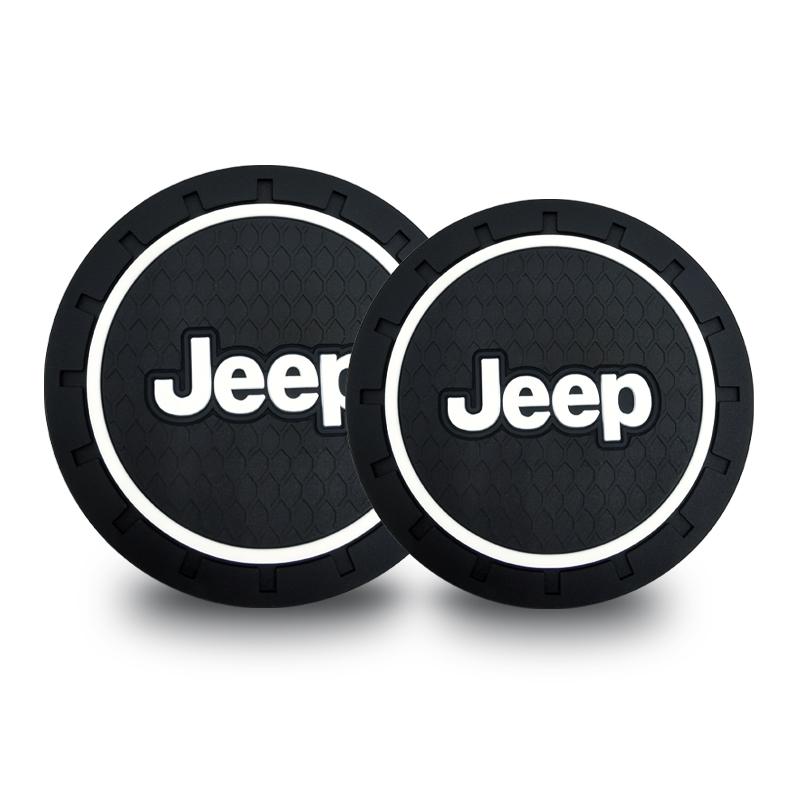 1/2pcs Car Cup Mat Anti-slip Bottle Holder Coasters Car Accessories for Jeep Grand Cherokee Wrangler Renegade Compass Patriot Liberty