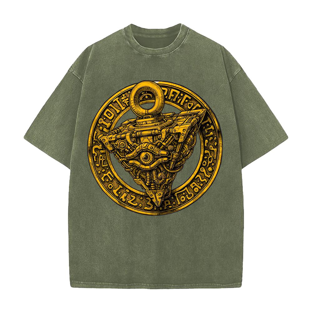 Graphic T-shirt Anime Washed Oversized T Shirt Men's Clothing Summer Pure Cotton Tees Tops