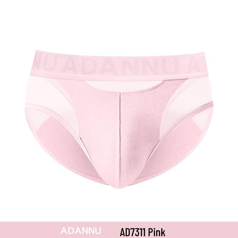 Herren Plus Size Low-Rise Baumwoll-Slip mit Gewinde und 3D-Beutel - Einfarbige Patchwork-Sportunterwäsche