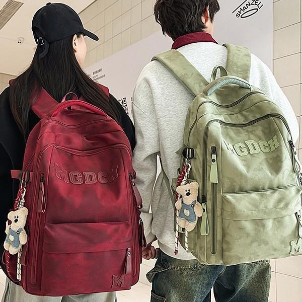 Schoolbag new schoolbag Korean version ins tooling style trend couple backpack large capacity middle and high school students air cushion backpack