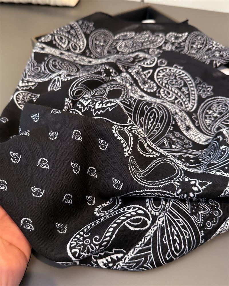 Luxury Cashew Print Hairbands Women Scarf Cotton Linen Feeling Bandana Neck Kerchief Head Bands Foulard Female Scarfs