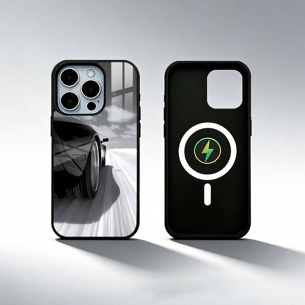 R8 Supercar CAR Phone Case For iPhone X,Xs,Xr,Xs 17,16,15,14,13,12,11 Plus,Pro Magnetic with Magsafe Wireless Charging