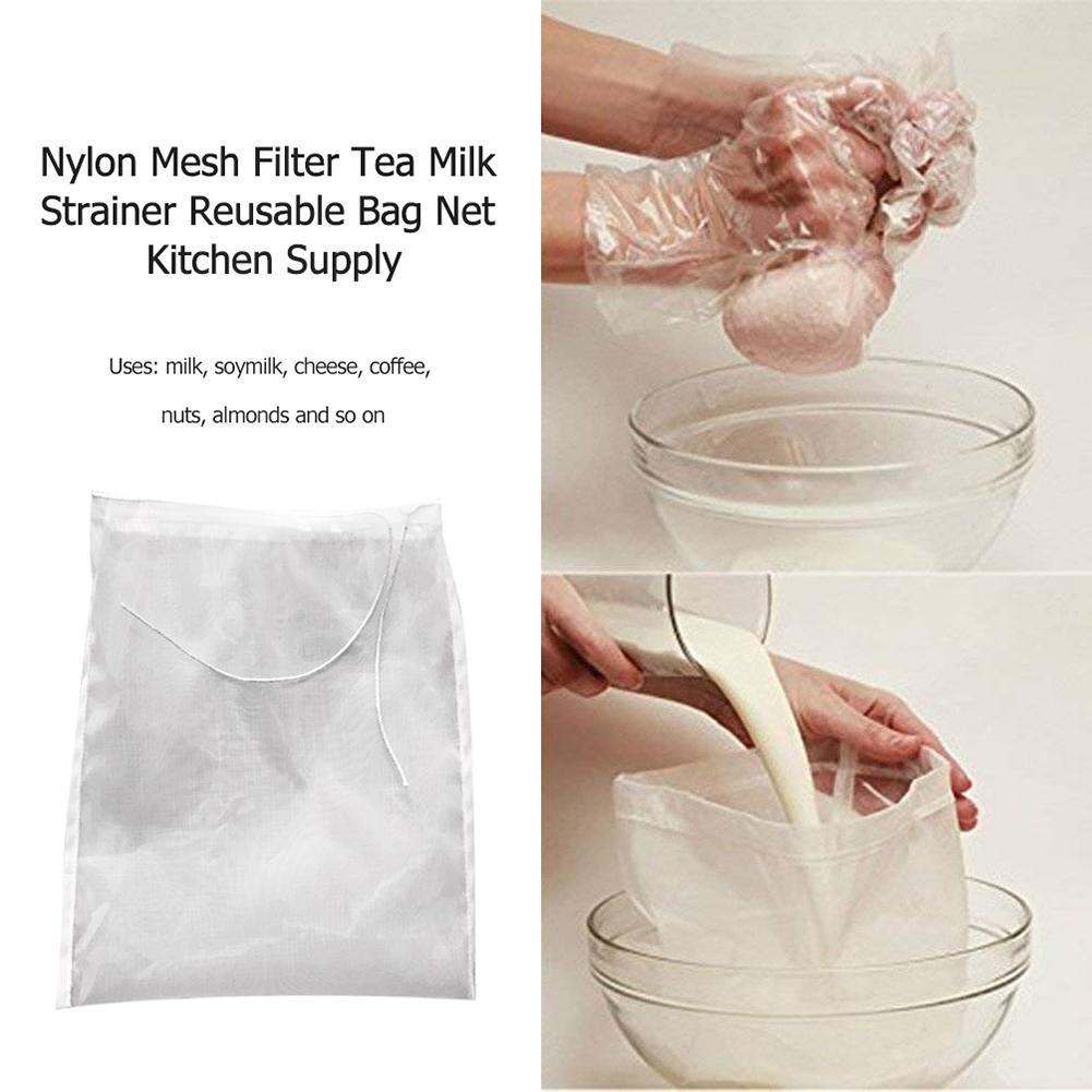 20X30cm Nut Milk Bag Reusable Almond Milk Bag Strainer Fine Mesh Nylon Cheesecloth Cold Brew Coffee Filter