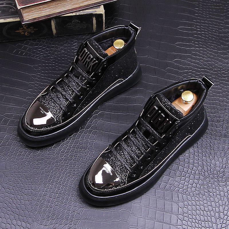

Silver and Gold Men s Trendy High-Top Sneakers - Fashionable, Height-Boosting Casual Shoes 41