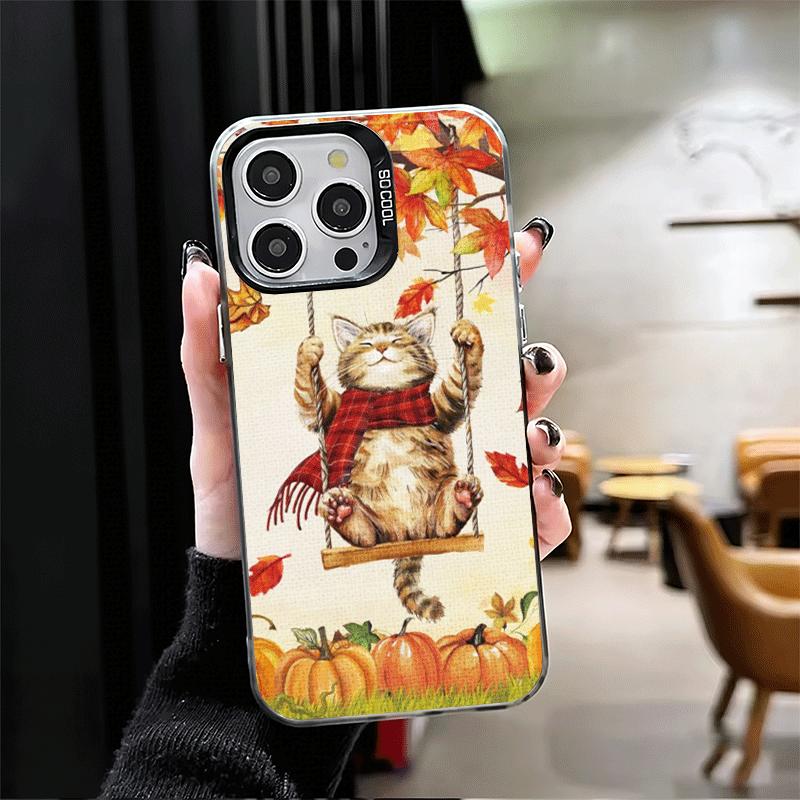 Pumpkin Happy Fall Autumn Shockproof Phone Case for iPhone 17 Air 16 16E 15 Pro Max 14 Plus 13 Mini 12 Back Cover Anti Fall Fund