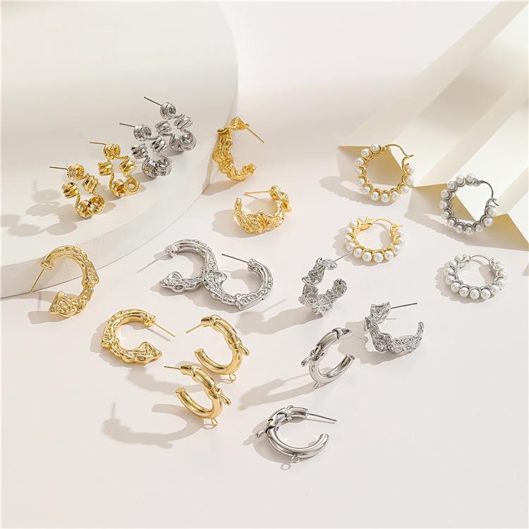 European-American Metal Circle Earrings: High-End Irregular Hoop, Exaggerated Personality Ear Studs & Cuffs for Women