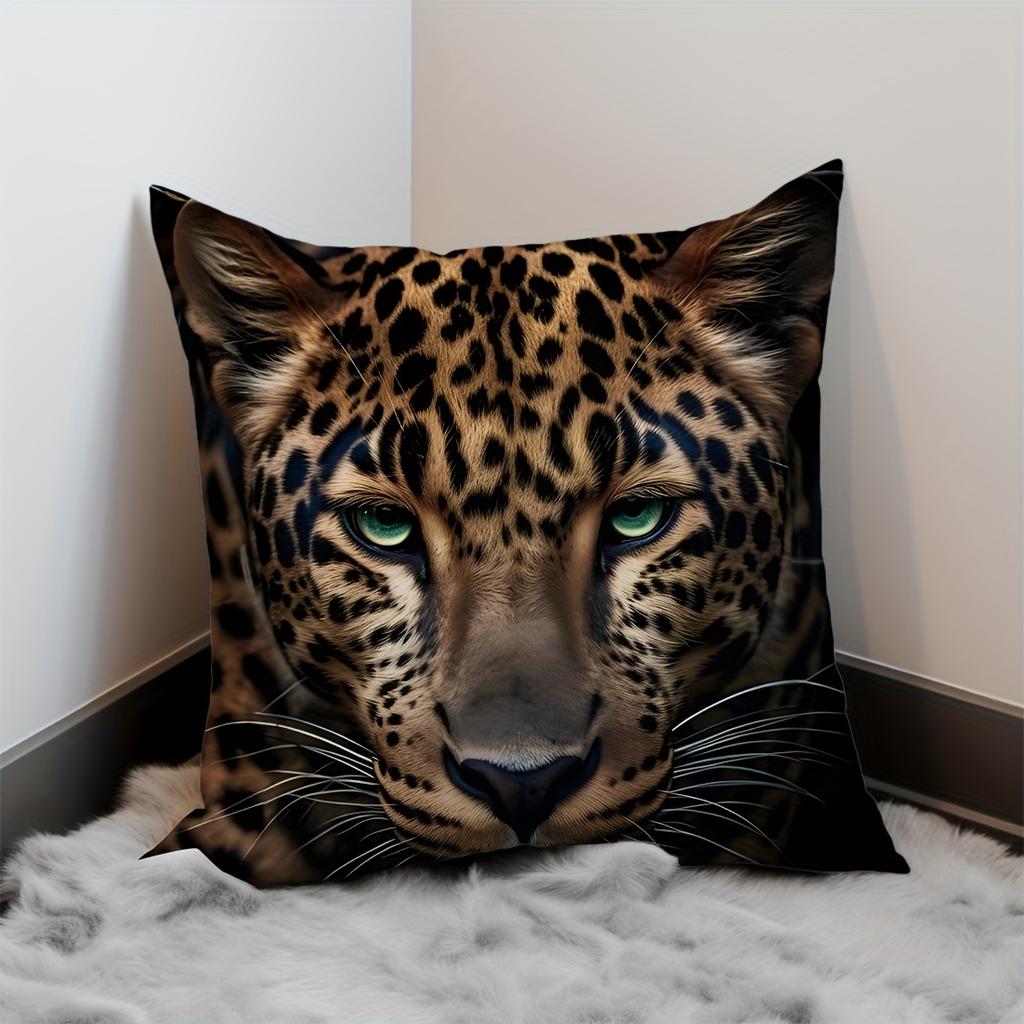 Vikama 2D Vision Leopard Kissenbezug für Wohnzimmer, Sitzkissenbezug für Auto, Schlafzimmer Heimdekoration Kissenbezug