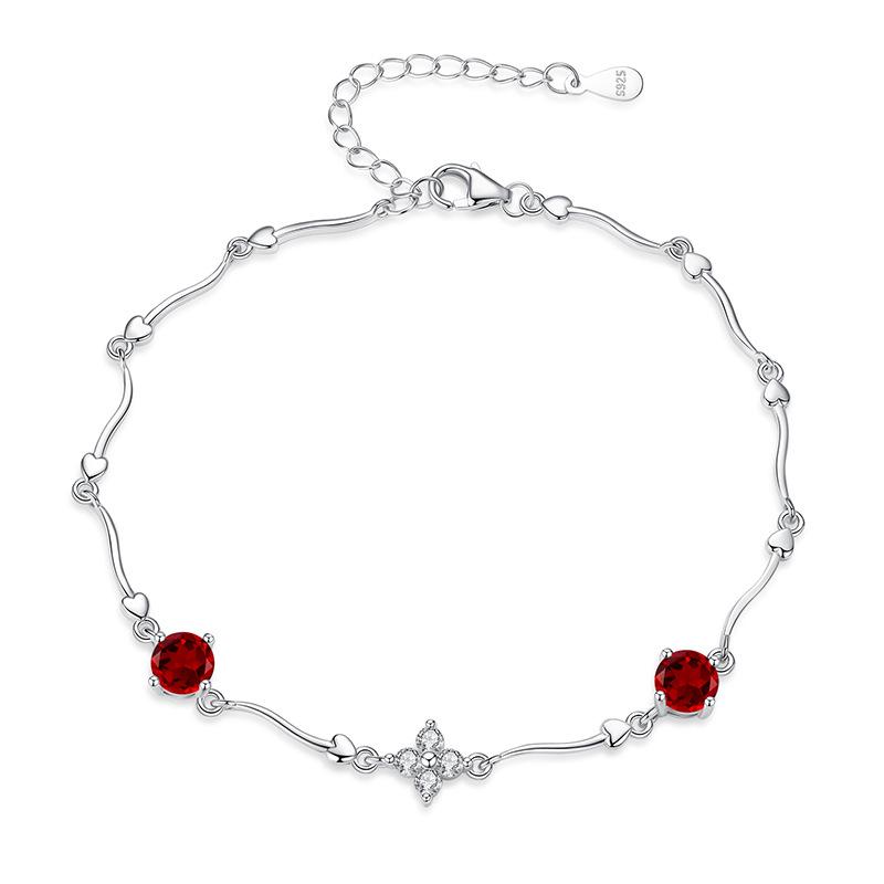 S925 sterling silver bracelet women's natural crystal stone hand jewelry Valentine's Day gift for girlfriend