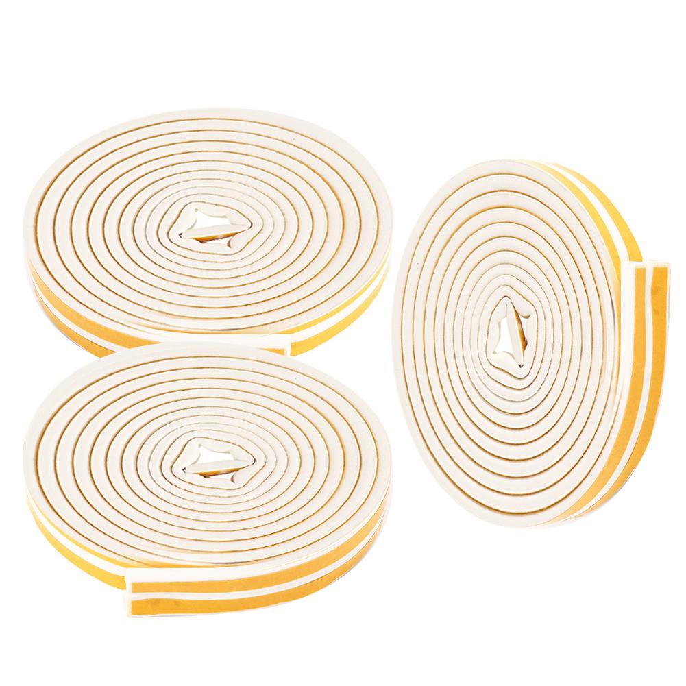 3 szt. 5m Uszczelka pogodowa do okien i drzwi Dźwiękoszczelna Samoprzylepna Listwa uszczelniająca Biała 9x6mm