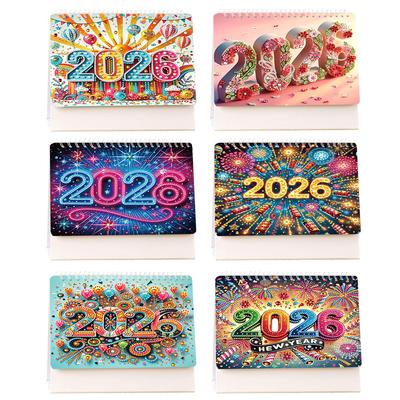 2026 Calendar DIY Diamond Art Desk Calendar with Irregular Shaped Diamonds for Living Room Bedroom Office Desk Gift Giving