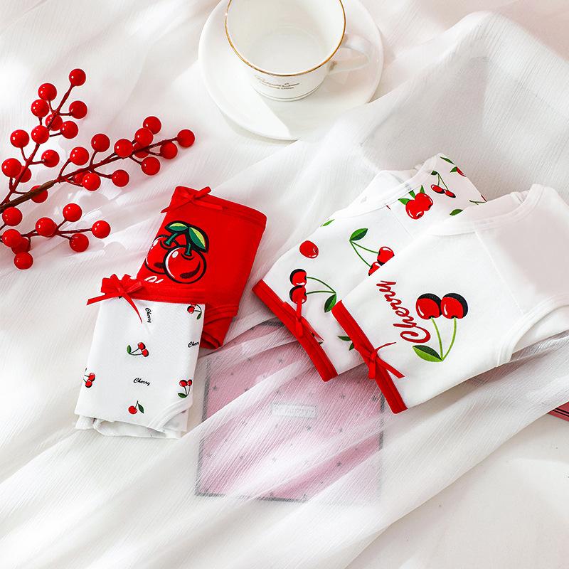 4Pcs/Set Cotton Women's Panties Breathable Underwear Cartoon Cute Girls Briefs Low-Rise