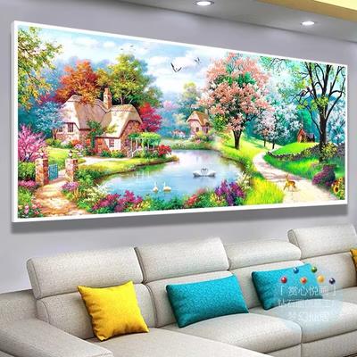 5d Crystal Diamond Painting Simple Modern Living Room Pastoral Landscape Masonry Painting Cross Stitch Mosaic Art New Diamond Embroidery Diy