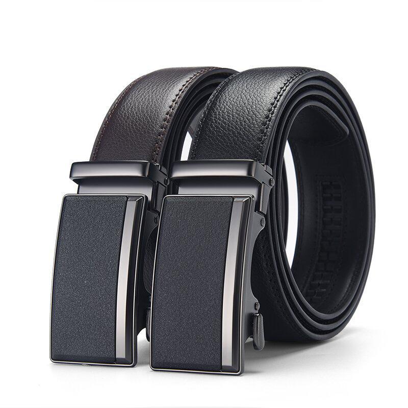 Men's High-End Genuine Leather Automatic Buckle Belt for Casual Trousers