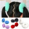 2 Stück Leuchtende Farbe Einfache Haargummis Handgefertigt Faux Kaninchenfell Fellige Scrunchies Haaraccessoires