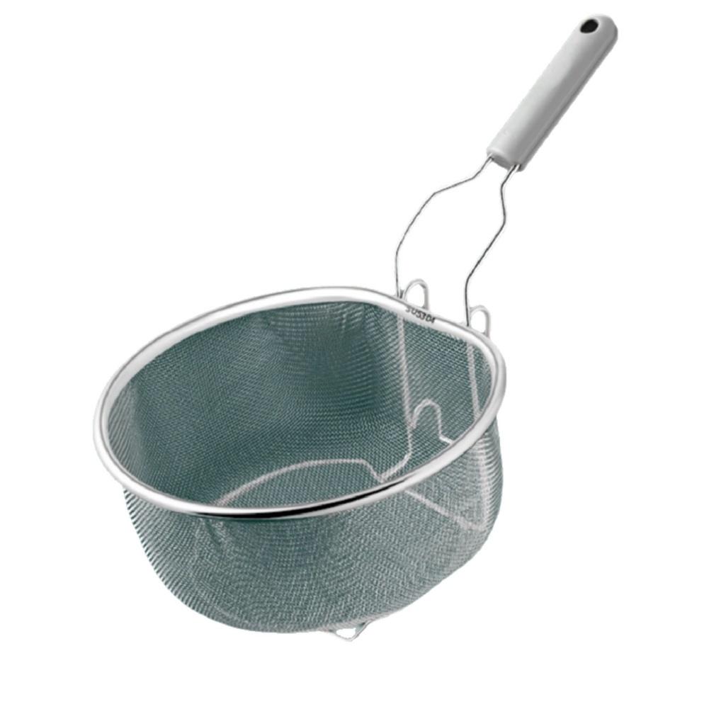 Food Safe Stainless Steel Fry Basket with Drain Holes for Quick Oil Drainage Foldable Handle for Convenient Storage