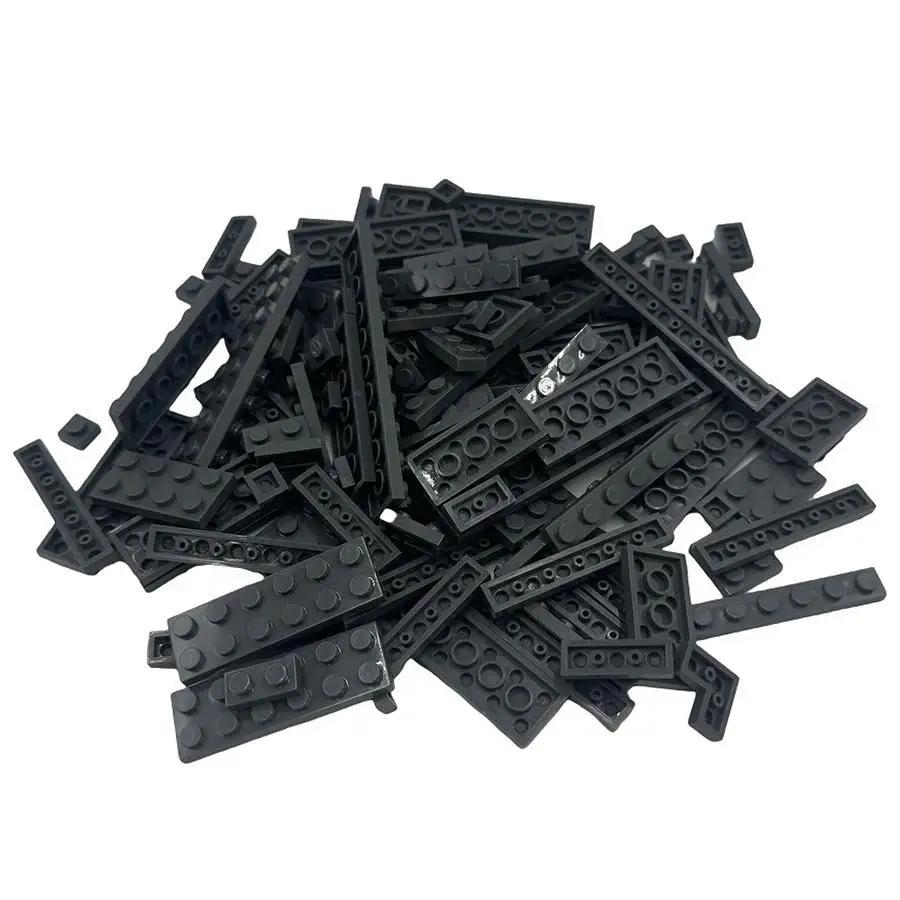 Non-Toxic 100Pcs 12 Shapes Thin Plate Parts City Bulk Building Blocks Mixed Accessory Creative Bricks Compatible Brand 1X1 1X2 1X4 Dots