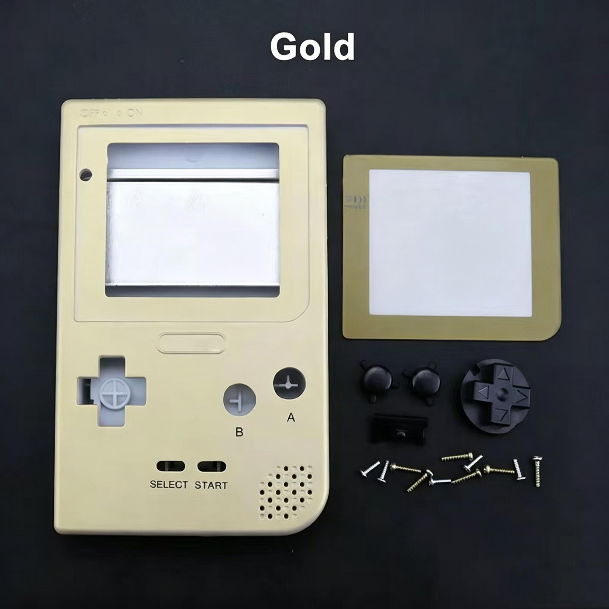 High Quality GBP Housing Shell with Buttons Conductive Rubber Pad Lens Kits for Gameboy Pocket GBP Screen Gaming Case золотой