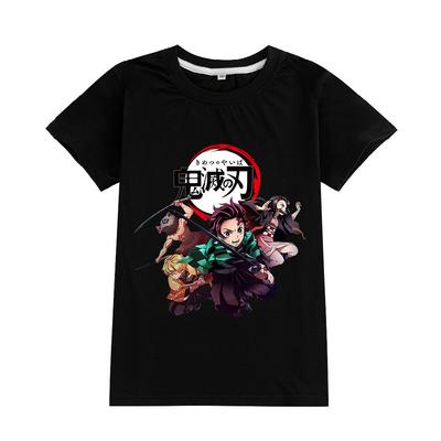 A095 Kid Boys Girls Kimetsu No Yaiba Print Short Sleeves T-shirt