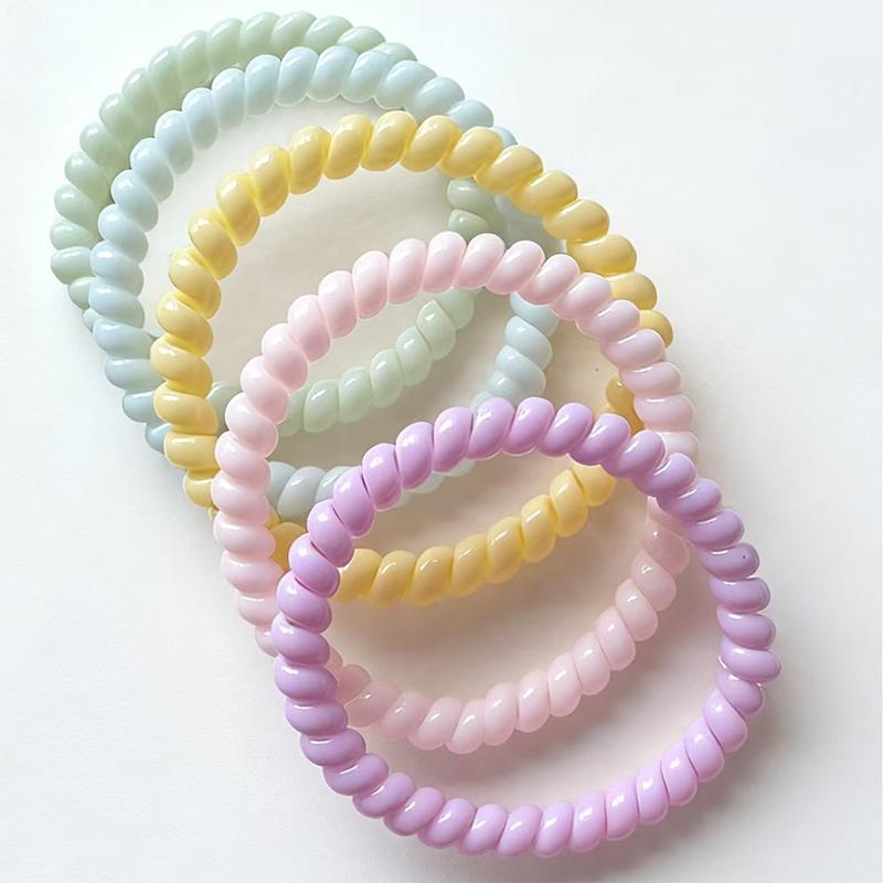 

5Pcs New Phone Line Hair Ring Cream Colored Fresh Headband Korean Style Sweet Minimally Designed Headband Phone Cable Headband