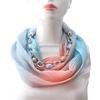 Stylish Cotton Linen Infinity Scarf with Beaded Chain Necklace – Women’s Gradient Color Scarf for Boho & Casual Fashion