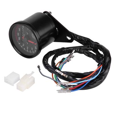 Universal Motorcycle Digital Odometer Speedometer Tachometer Gauge with LED Indicator Black