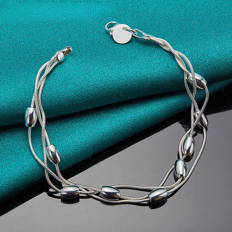 1pc Silver Multi Layers Thin Chain Bracelet Niche Design Hand Chain Jewelry Women Fashion