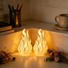 3D Printed White Flame Night Light Portable Battery Operated Decor Figurine for Party Christmas Home Decor