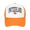 Sommer-Sonnenhüte Schweiz Gebogene Schrift mit Flagge Baseballkappe Hip-Hop-Hüte Sommer FeUnisex Unisex Jagd Camping Snapback-Kappe