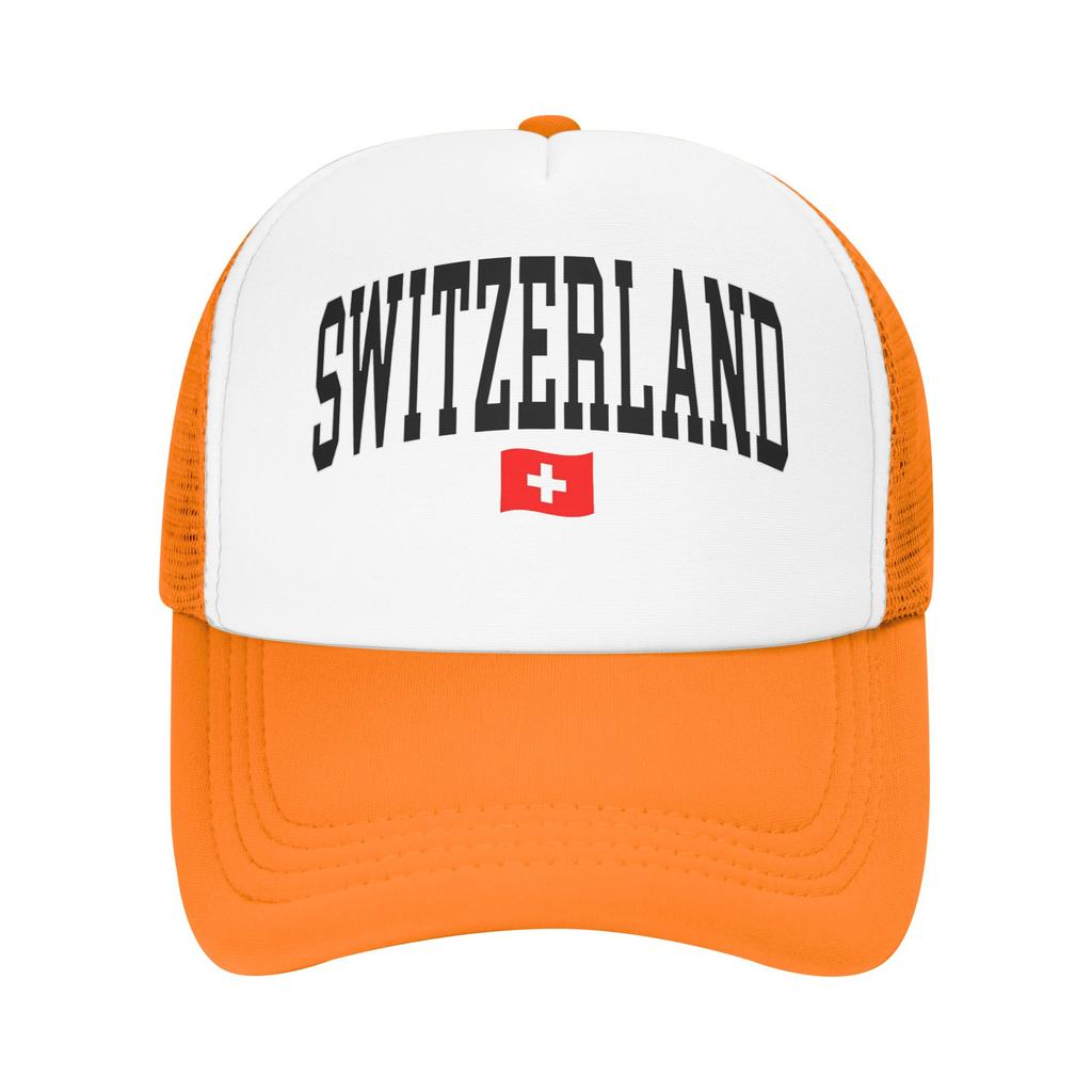 Sommer-Sonnenhüte Schweiz Gebogene Schrift mit Flagge Baseballkappe Hip-Hop-Hüte Sommer FeUnisex Unisex Jagd Camping Snapback-Kappe