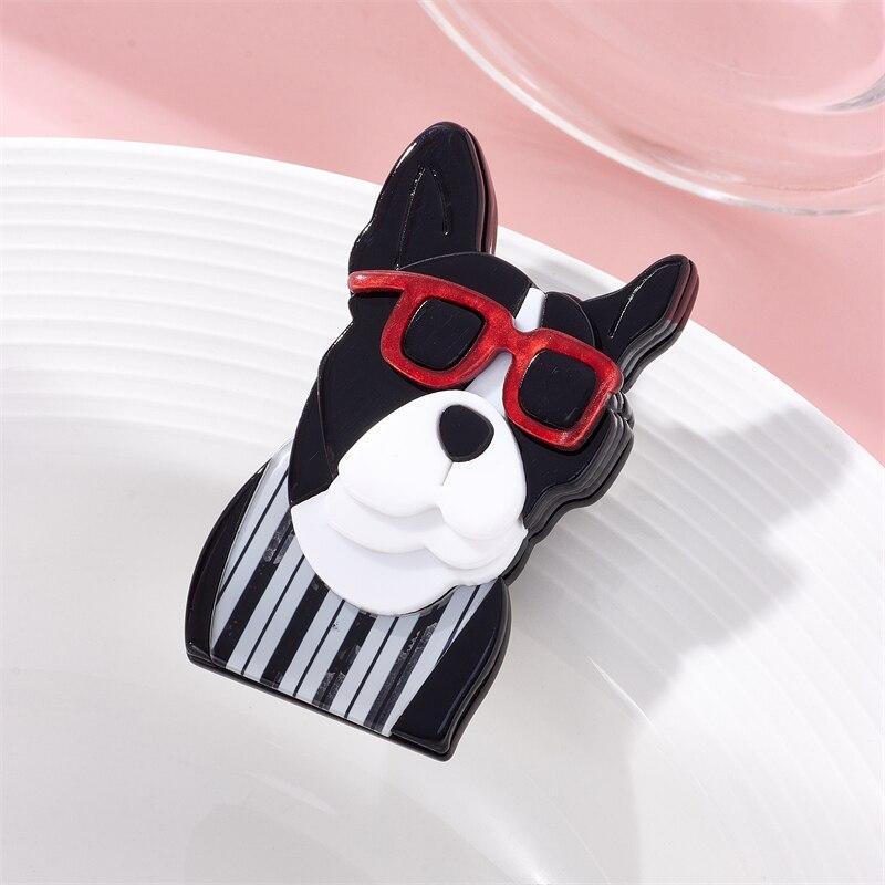 

Очки Blucome, брошь в виде собаки для женщин, акриловый материал, модный дизайн с героями мультфильмов, милые креативные животные, подарки на день рождения, аксессуары чёрный