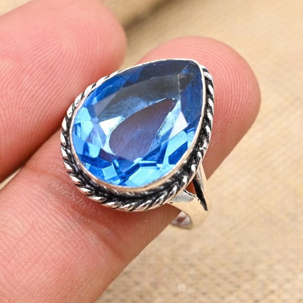 Beautiful Tanzanite Gemstone Handmade 925 Sterling Silver Ring Jewelry