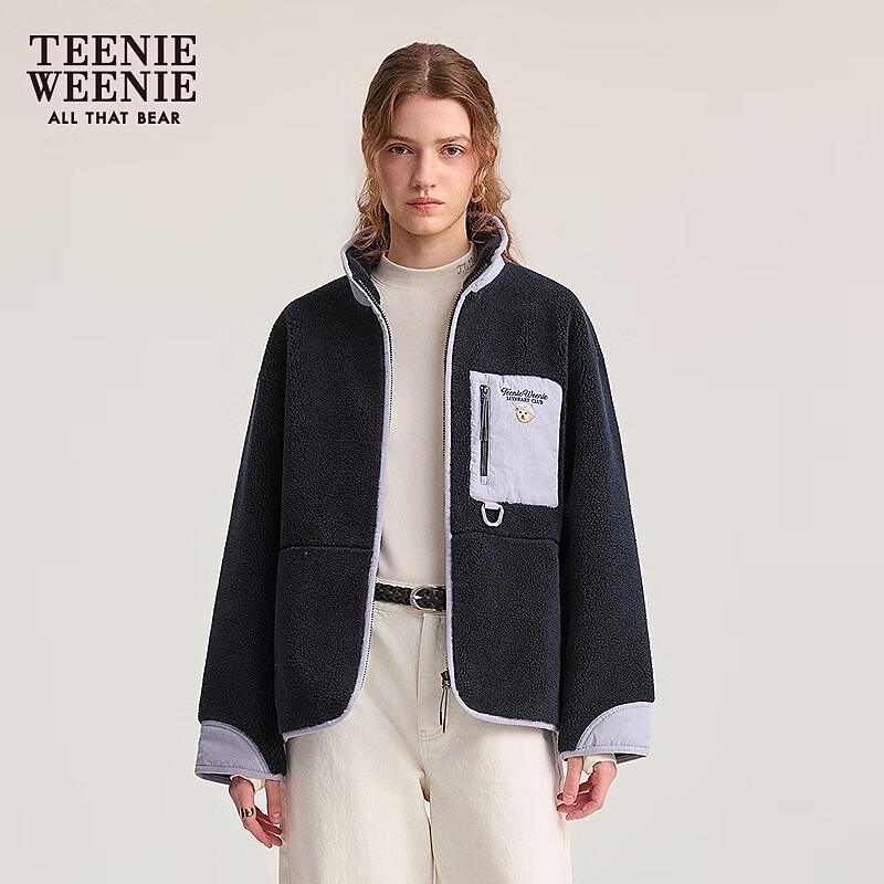 

Teenie Weenie Women s Thickened Fleece Baseball Collar Jacket S