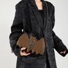 Gothic Style Bat & Skull PU Leather Shoulder Bag Vintage Solid Color Crossbody Bag with Adjustable Chain Strap for Outings, and Everyday Use