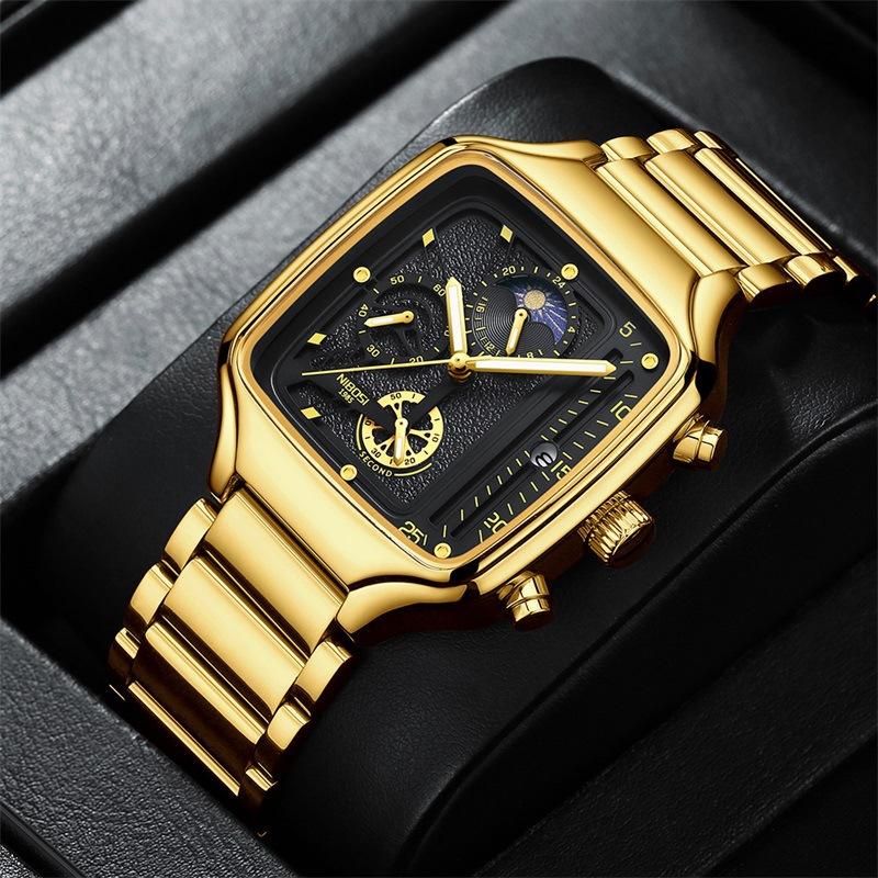 Display Student Watch Waterproof Calendar Personalized Square Quartz Watch