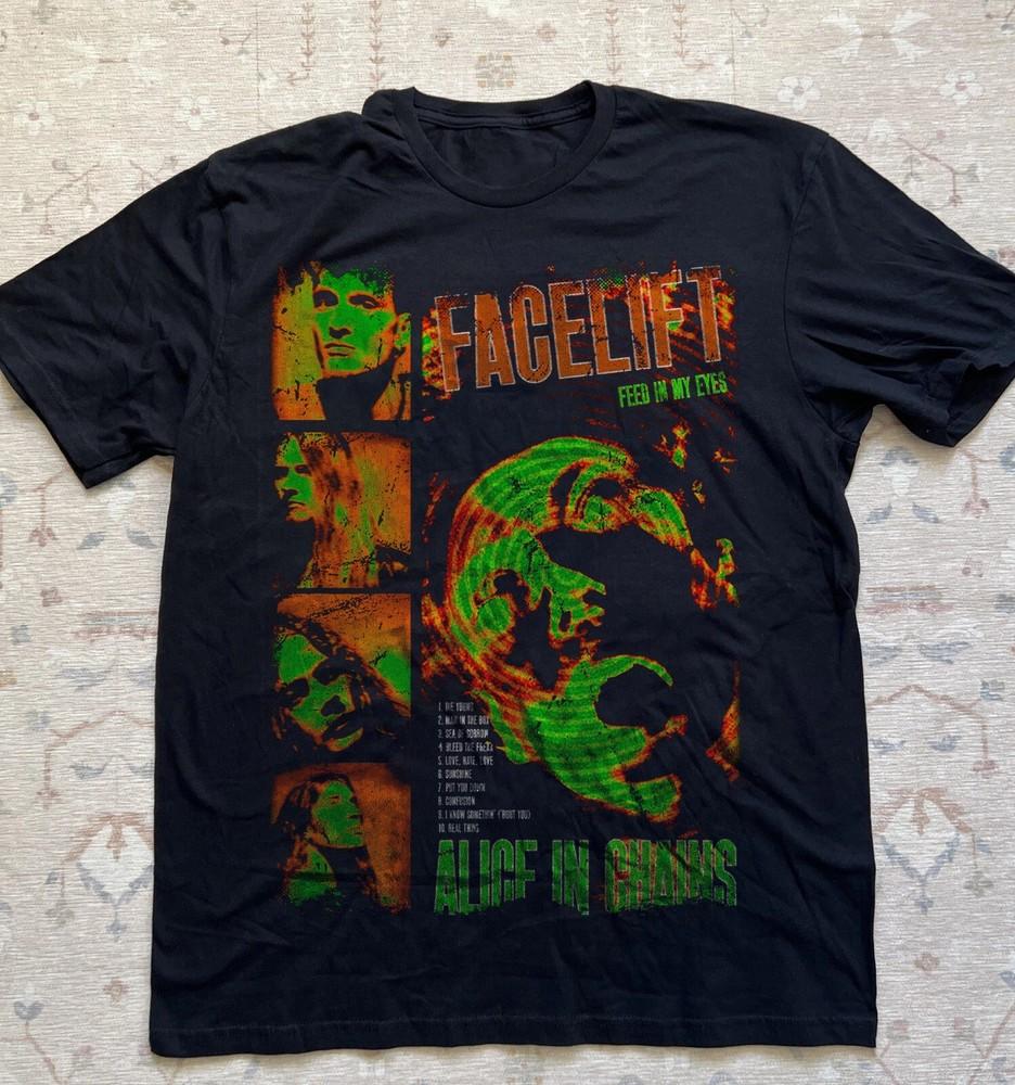 

Rare Alice In Chains Facelift T-shirt, Unisex Black Cotton T-shirt, Size S-5XL Unisex T-Shirt XL