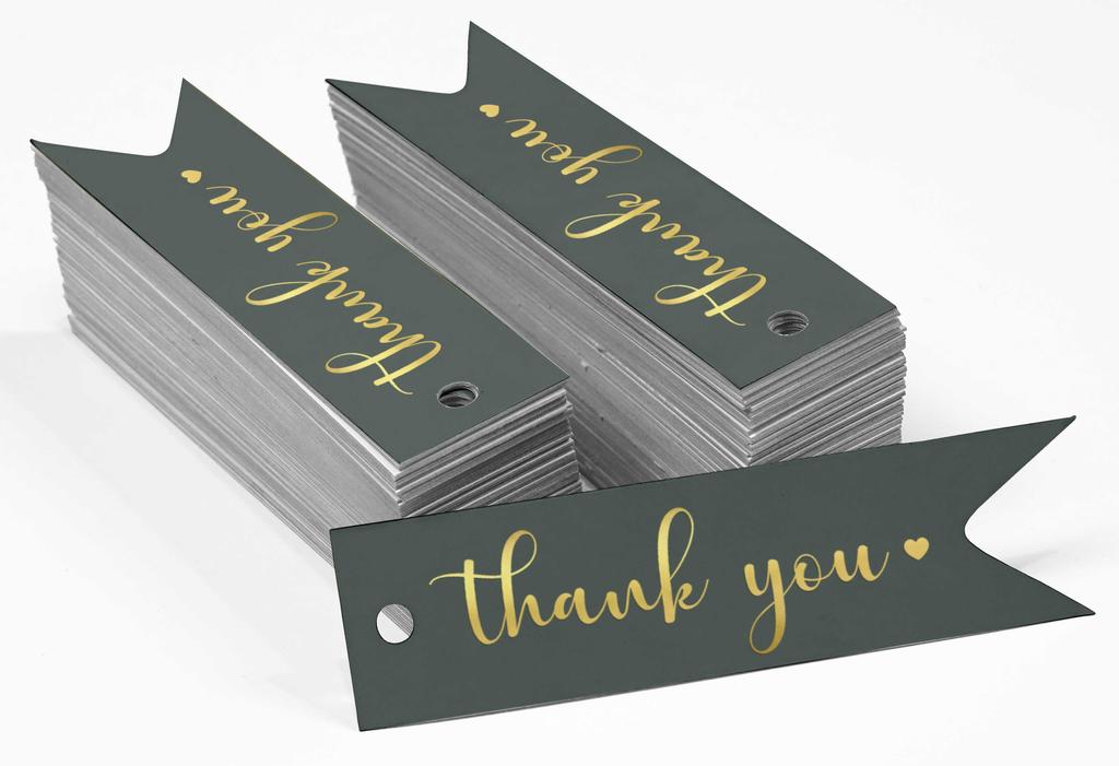 Inkdotpot Pack Of 100 Real Gold Foil Paper Tags Thank You Bridal Shower Favor Hang