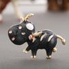 Blucome Latest Lovely Milk Cow Shape Brooch Zircon Animal Jewelry for Children Collar Scarf Pins