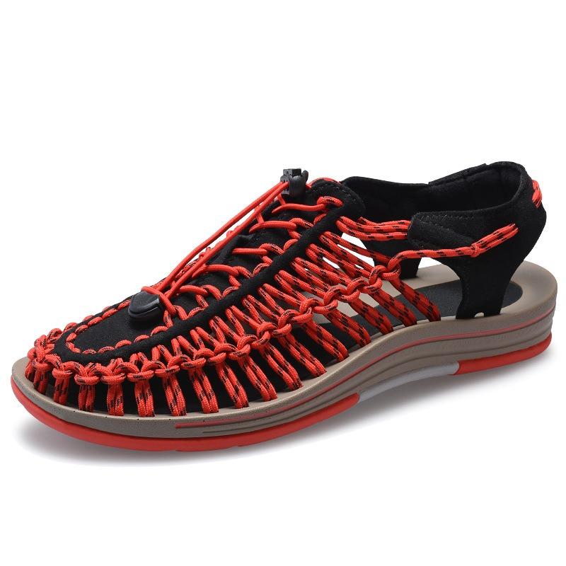 Summer large size men's shoes men's woven bag head sandals sports beach shoes creek shoes non-slip