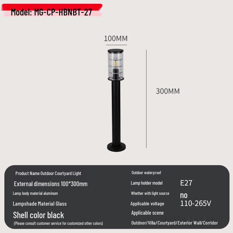 European Standard Waterproof Aluminum Glass Garden Light - Outdoor Minimalist Design