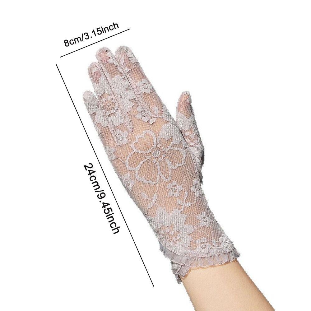 Sun Protection Lace Glove Thin Car Driving Mittens Elegant Touch Screen Gloves  Cycling