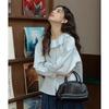 Women's Literary Lace Collar Long Sleeve Shirt: College Forest Style for 2026 Spring/Autumn