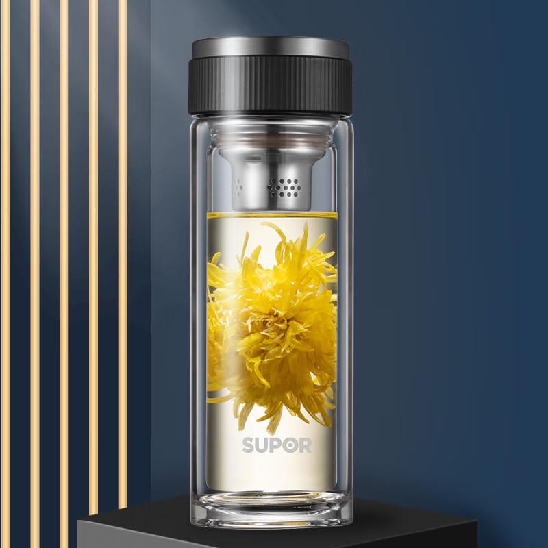 SUPOR 330ML Double-Layer Glass Insulated Tea Mug